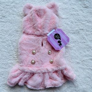 Dog clothing Small pink dress with detail pearl buttons